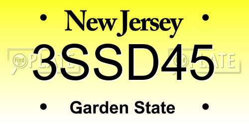 3SSD45 New Jersey License Plate