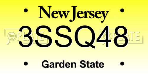 3SSQ48 New Jersey License Plate