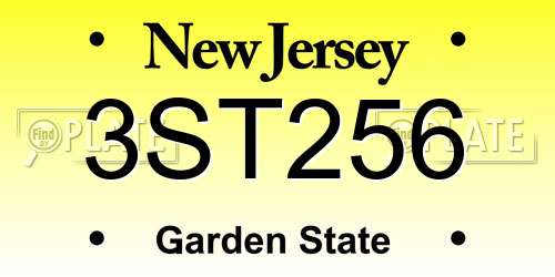 3ST256 New Jersey License Plate