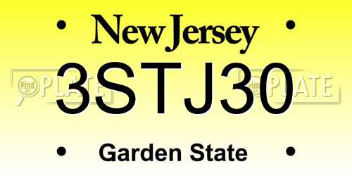 3STJ30 New Jersey License Plate