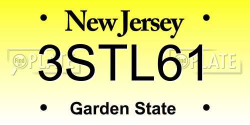 3STL61 New Jersey License Plate