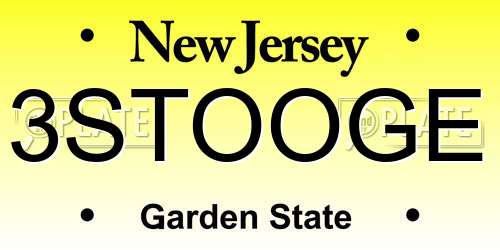 3STOOGE New Jersey License Plate