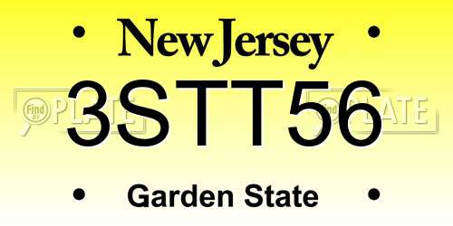 3STT56 New Jersey License Plate