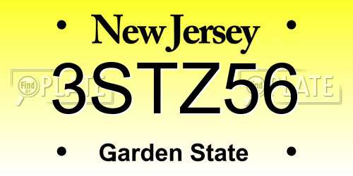 3STZ56 New Jersey License Plate
