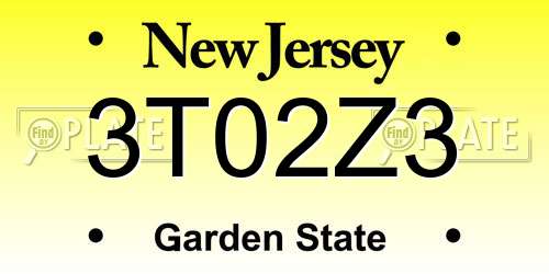 3T02Z3 New Jersey License Plate