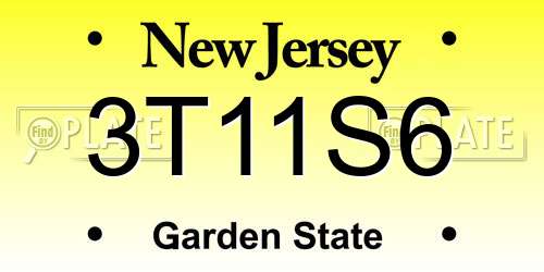 3T11S6 New Jersey License Plate