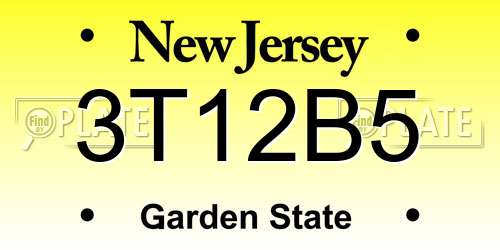 3T12B5 New Jersey License Plate