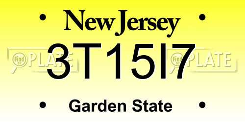 3T15I7 New Jersey License Plate