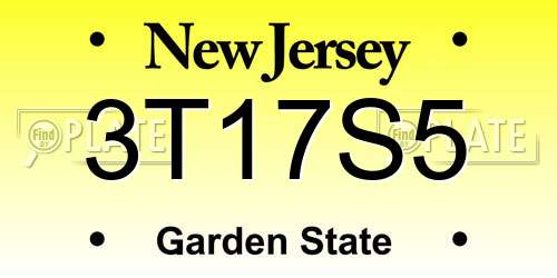 3T17S5 New Jersey License Plate