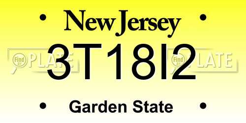3T18I2 New Jersey License Plate