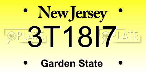 3T18I7 New Jersey License Plate