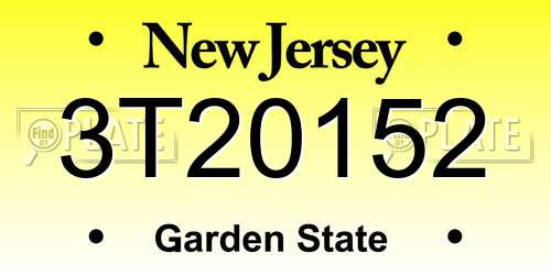 3T20152 New Jersey License Plate