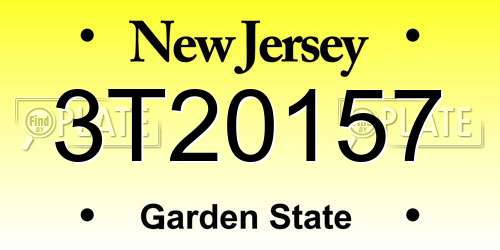 3T20157 New Jersey License Plate