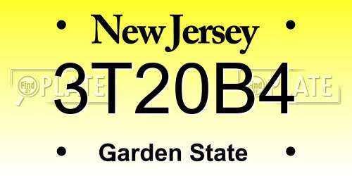 3T20B4 New Jersey License Plate