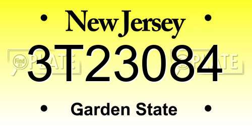 3T23084 New Jersey License Plate