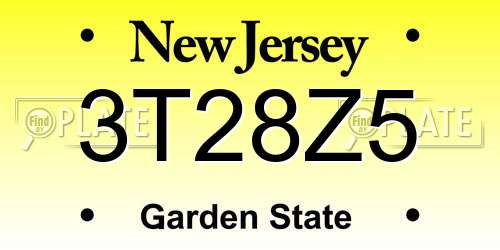 3T28Z5 New Jersey License Plate