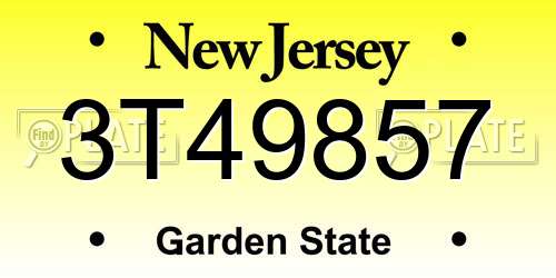 3T49857 New Jersey License Plate