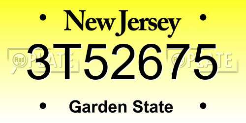 3T52675 New Jersey License Plate