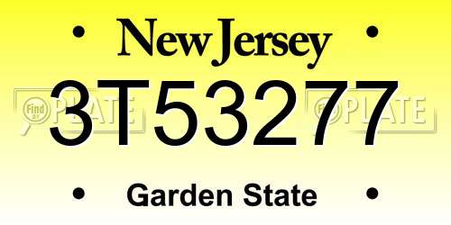 3T53277 New Jersey License Plate