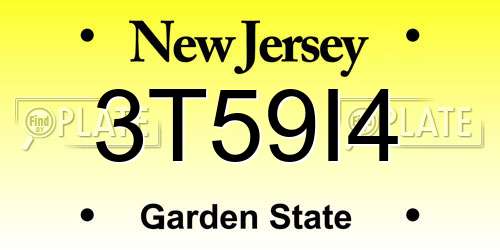 3T59I4 New Jersey License Plate