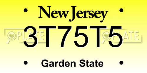 3T75T5 New Jersey License Plate