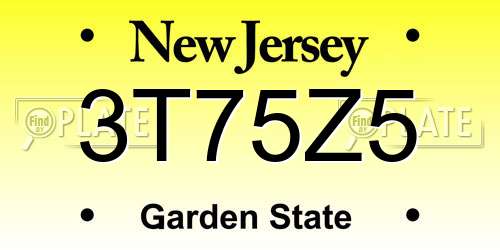3T75Z5 New Jersey License Plate