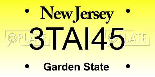 3TAI45 New Jersey License Plate