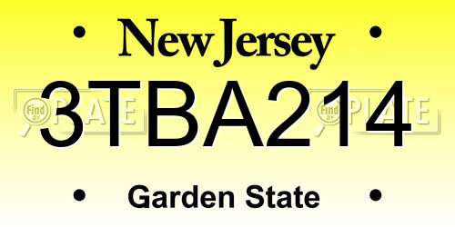 3TBA214 New Jersey License Plate