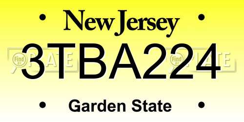 3TBA224 New Jersey License Plate