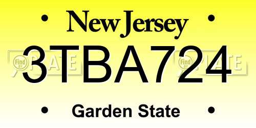 3TBA724 New Jersey License Plate