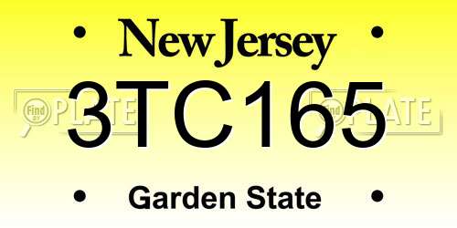 3TC165 New Jersey License Plate