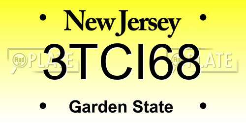 3TCI68 New Jersey License Plate