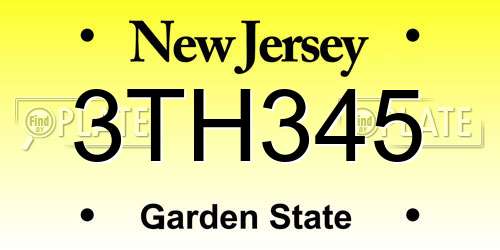 3TH345 New Jersey License Plate