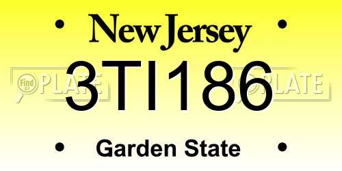 3TI186 New Jersey License Plate