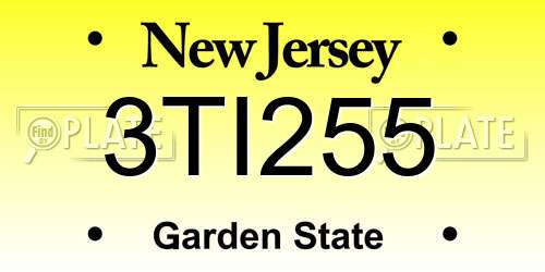 3TI255 New Jersey License Plate