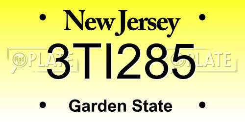 3TI285 New Jersey License Plate
