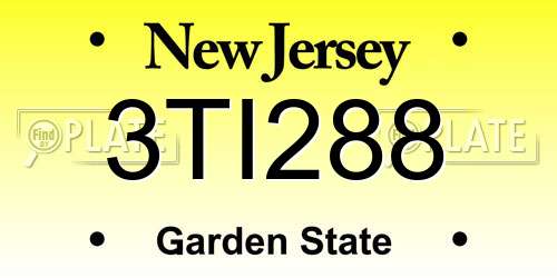 3TI288 New Jersey License Plate