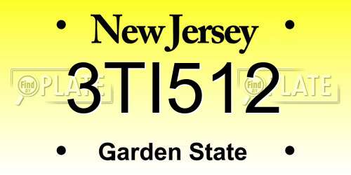 3TI512 New Jersey License Plate