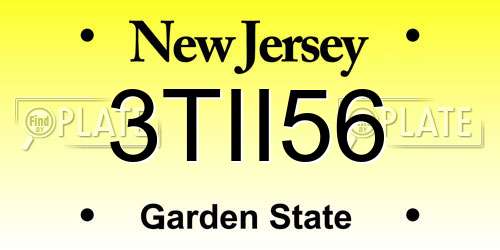 3TII56 New Jersey License Plate