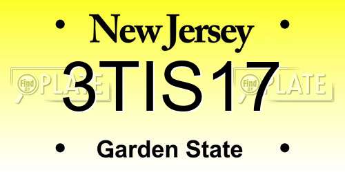 3TIS17 New Jersey License Plate