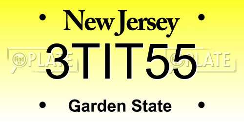 3TIT55 New Jersey License Plate