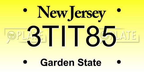3TIT85 New Jersey License Plate