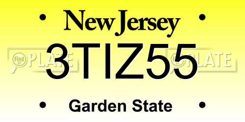 3TIZ55 New Jersey License Plate
