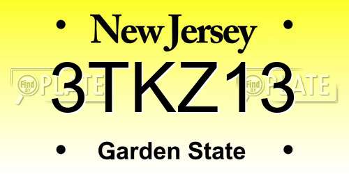 3TKZ13 New Jersey License Plate