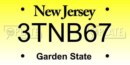 3TNB67 New Jersey License Plate