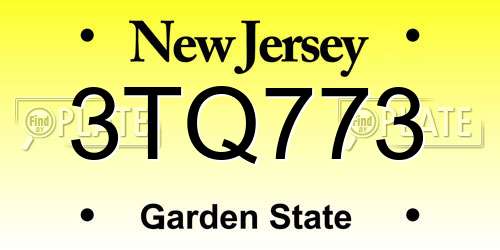 3TQ773 New Jersey License Plate