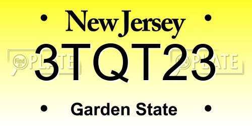 3TQT23 New Jersey License Plate