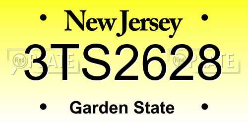 3TS2628 New Jersey License Plate
