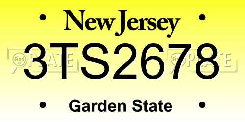3TS2678 New Jersey License Plate