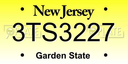 3TS3227 New Jersey License Plate
